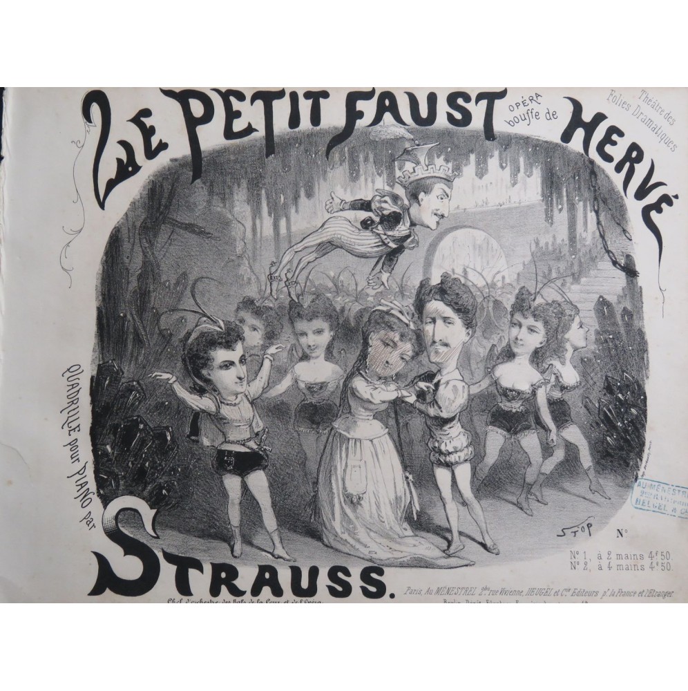 STRAUSS Isaac Le Petit Faust de Hervé Quadrille No 1 Piano 1869