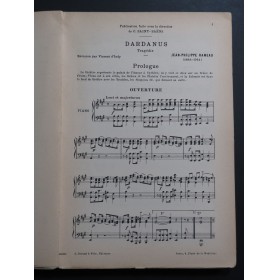 RAMEAU Jean-Philippe Dardanus Piano Chant 1905
