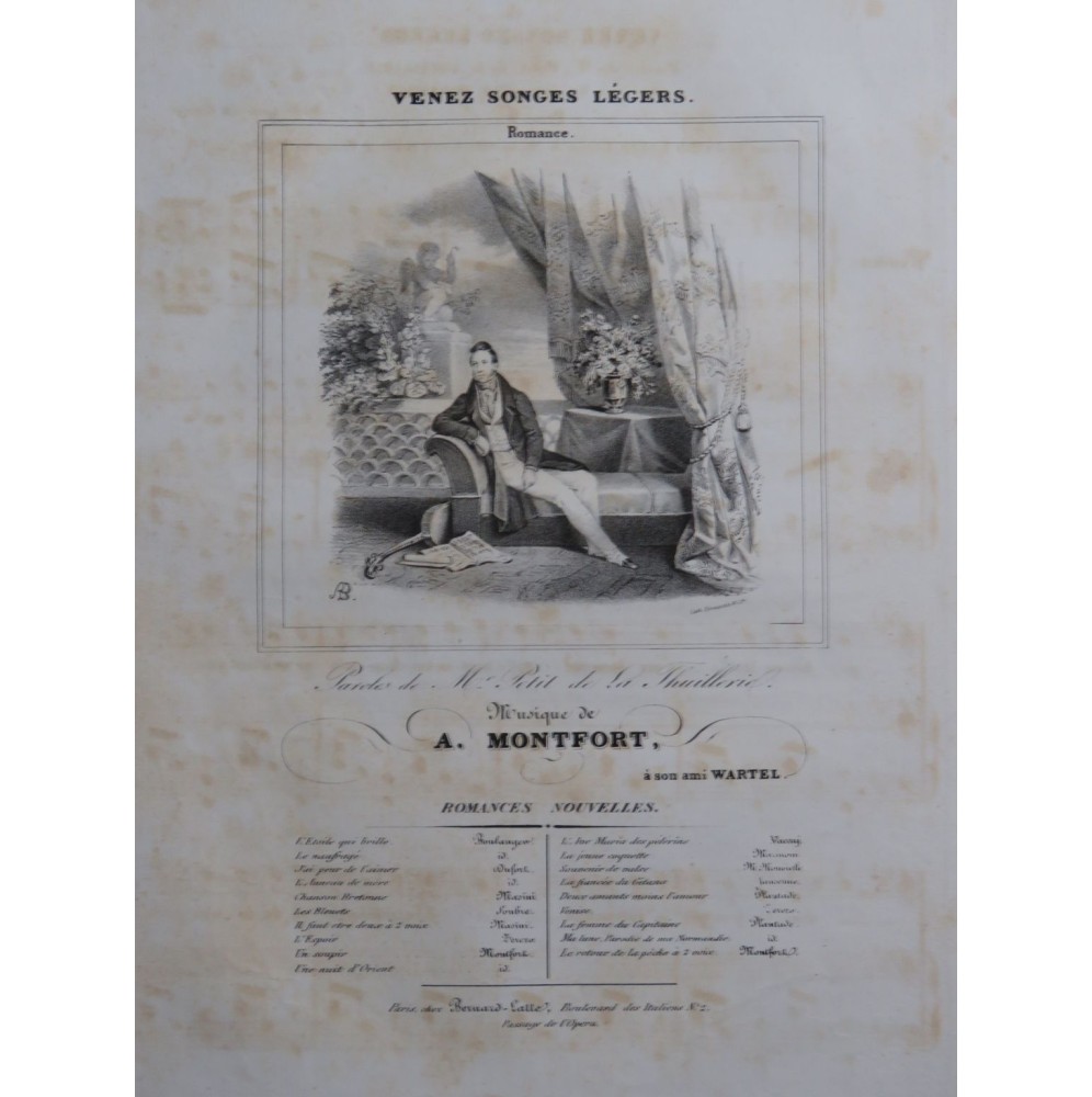 MONTFORT A. Venez Songes Légers Chant Piano ca1840