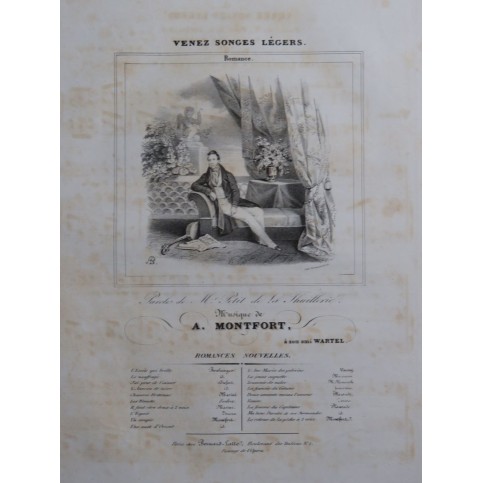 MONTFORT A. Venez Songes Légers Chant Piano ca1840
