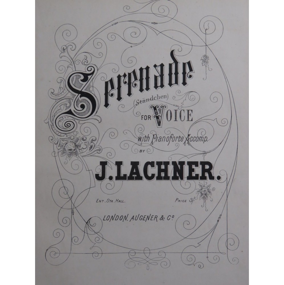 LACHNER J. Sérénade Chant Piano XIXe siècle