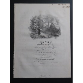 MASSET J. J. Le Gave Souvenir des Pyrénées Dédicace Chant Piano ca1835