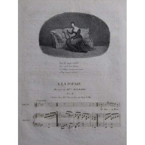 DUCHAMP A la Poésie Chant Piano ca1830