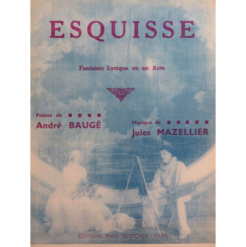 MAZELLIER Jules Esquisse Fantaisie Lyrique Chant Piano 1935
