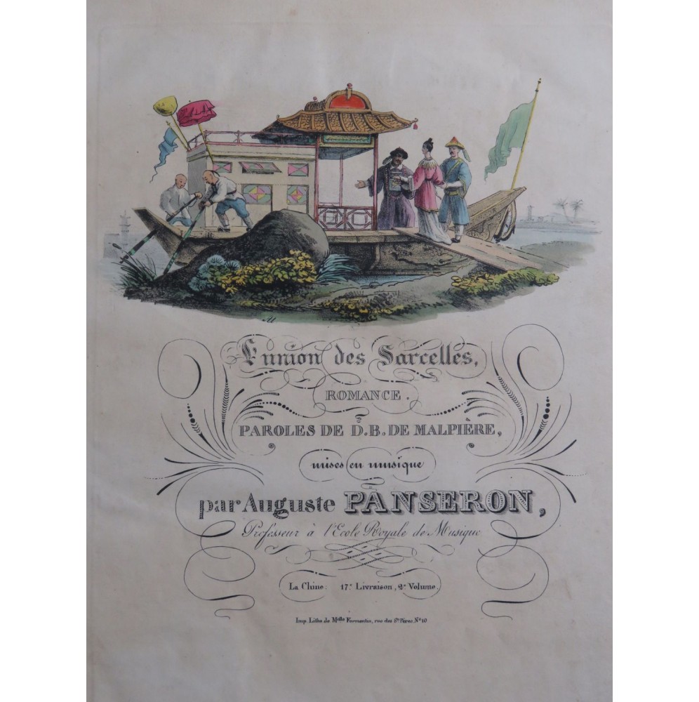 PANSERON Auguste L'Union des Sarcelles Chant Piano ca1840