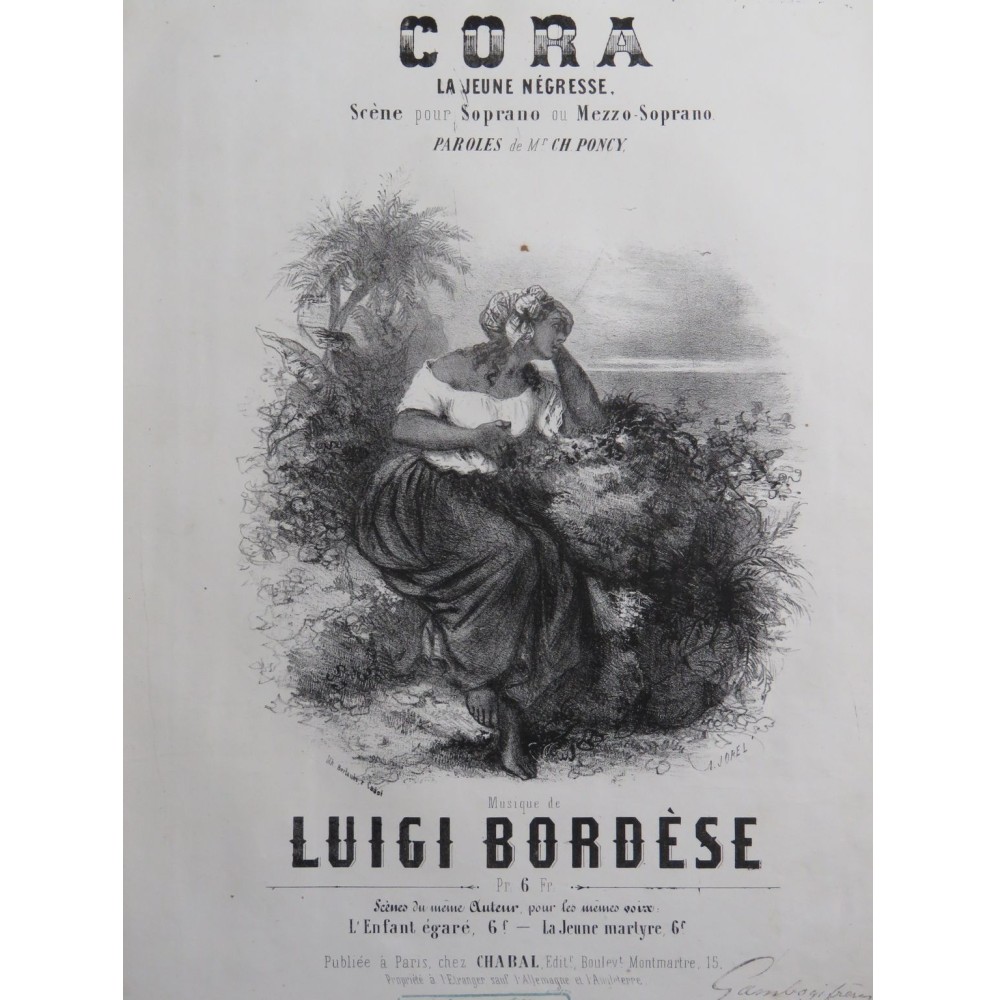 BORDÈSE Luigi Cora Chant Piano ca1855