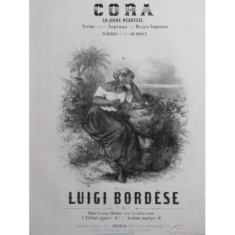 BORDÈSE Luigi Cora Chant Piano ca1855