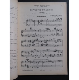 RAMEAU Jean-Philippe Hippolyte et Aricie Opéra Chant Piano 1902