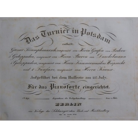Das Turnier in Potsdam 2tes Heft Piano ca1830