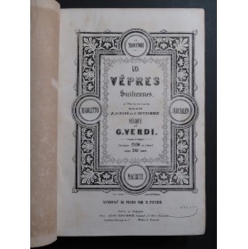 VERDI Giuseppe Les Vepres Siciliennes Opéra Chant Piano ca1856
