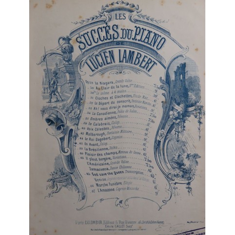 LAMBERT Lucien Au Clair de la Lune Variations et Final Piano