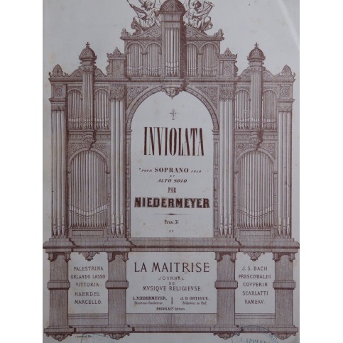 NIEDERMEYER Louis Inviolata Chant Orgue ca1860