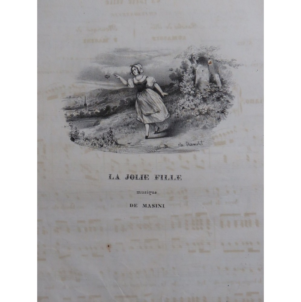 MASINI F. La Jolie Fille Chant Piano ca1830