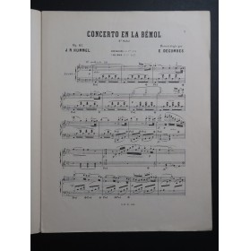 HUMMEL J. N. Concerto en La Bémol op 113 1er Solo Piano