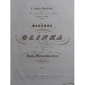 GLINKA Mikhaïl Mazurka...