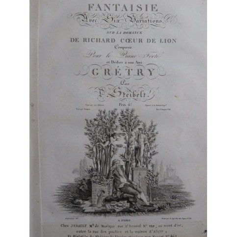 STEIBELT Daniel Fantaisie sur Richard Coeur de Lion op 77 Piano ca1805