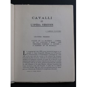 PRUNIÈRES Henry Cavalli et l'Opéra Vénitien au XVIIe siècle 1931