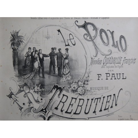 TREBUTIEN F. R. Le Polo Quadrille Piano Danse ca1877