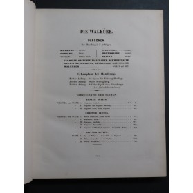 WAGNER Richard Das Walküre Opéra Chant Piano 1865