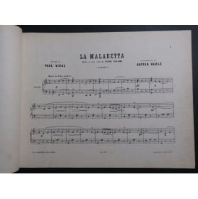 VIDAL Paul La Maladetta Valse Piano 1893