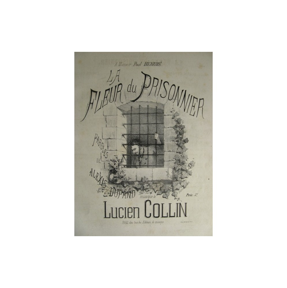 COLLIN Lucien La Fleur du Prisonnier Chant Piano XIXe