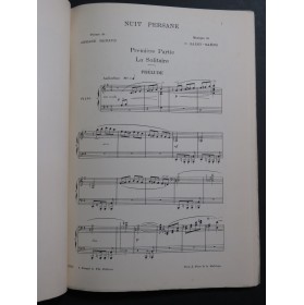 SAINT-SAËNS Camille Nuit Persane Piano Chant ca1893