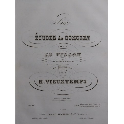 VIEUXTEMPS Henri Études de Concert op 16 1ère Suite Violon ca1845
