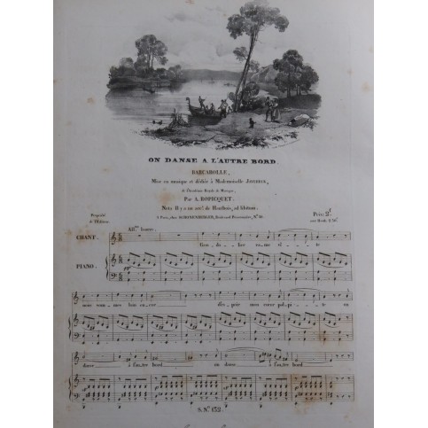ROPICQUET A. On Danse à l'autre Bord Chant Piano ca1830