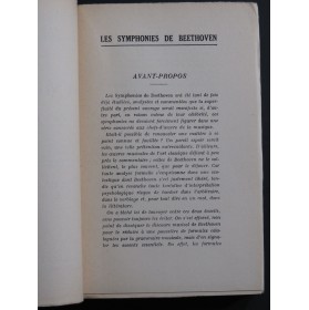 CHANTAVOINE Jean Les Symphonies de Beethoven Étude et Analyse 1932