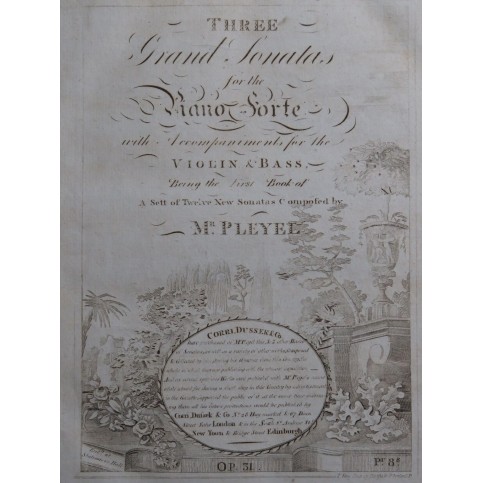 PLEYEL Ignace Three Grand Sonatas op 31 Piano ca1797