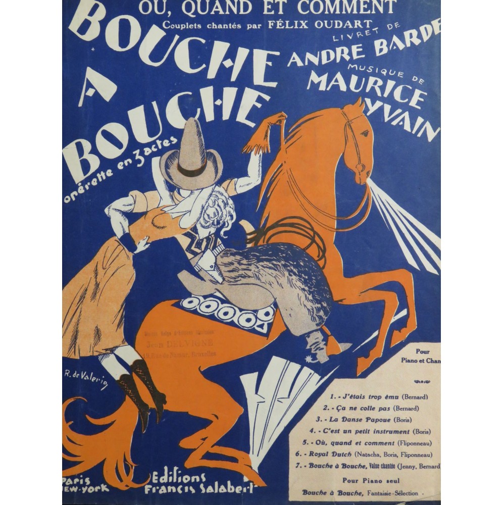 YAIN Maurice Où Quand et Comment Chant Piano 1926