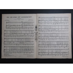 YAIN Maurice Où Quand et Comment Chant Piano 1926