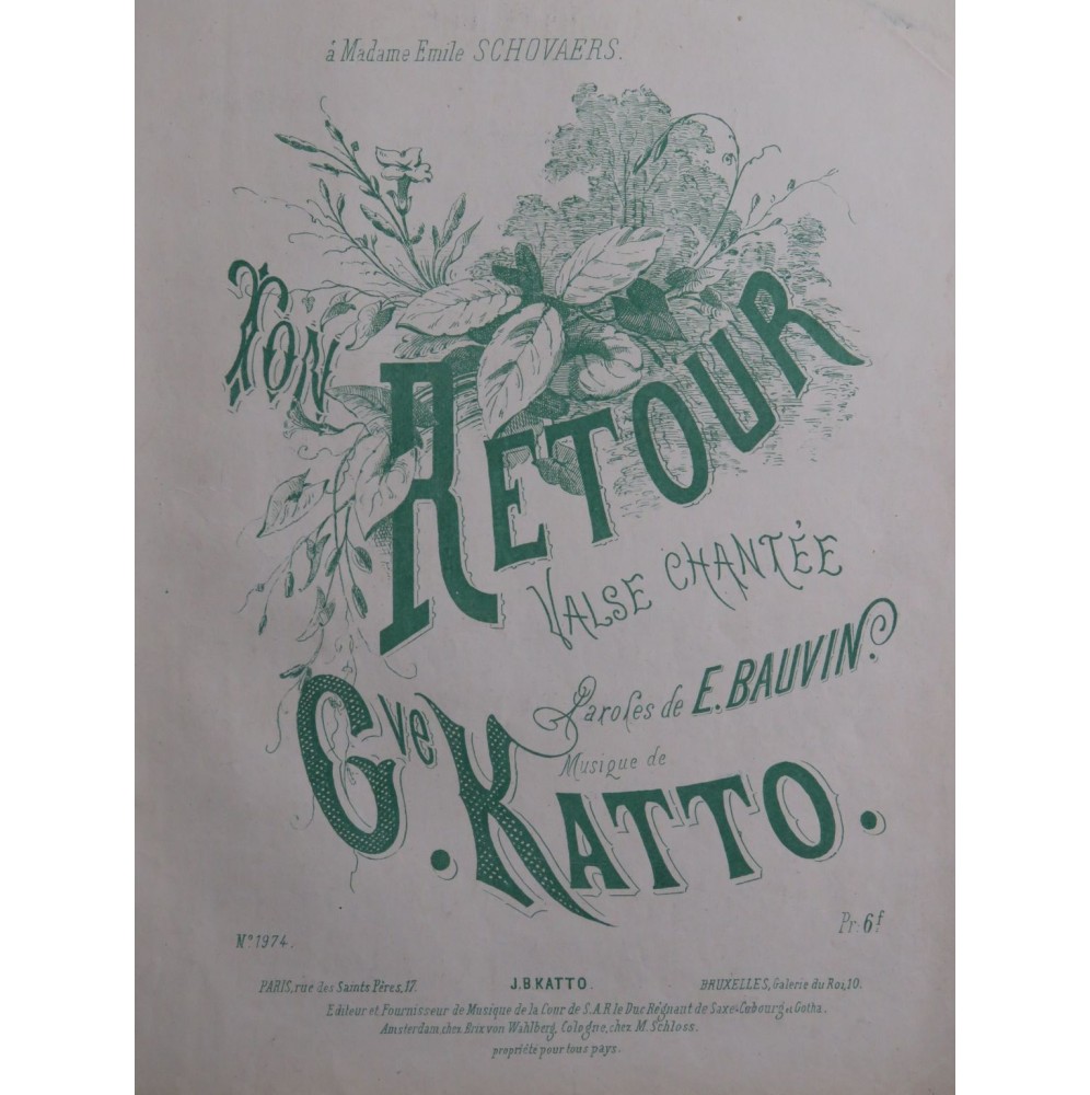 KATTO Gustave Ton Retour Piano ca1875