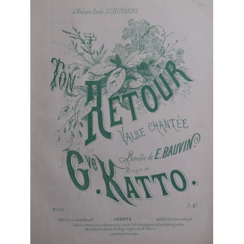 KATTO Gustave Ton Retour Piano ca1875