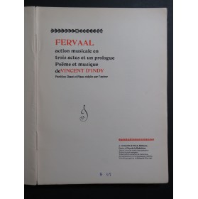 D'INDY Vincent Fervaal Action Musicale Chant Piano 1895