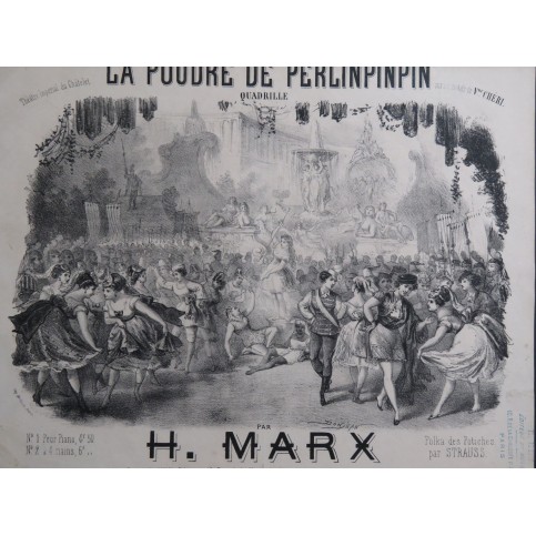 MARX Henri La poudre de Perlinpinpin Chéri Quadrille Piano ca1869