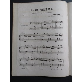 STRAUSS Polka de la Vie Parisienne Offenbach Piano 1866