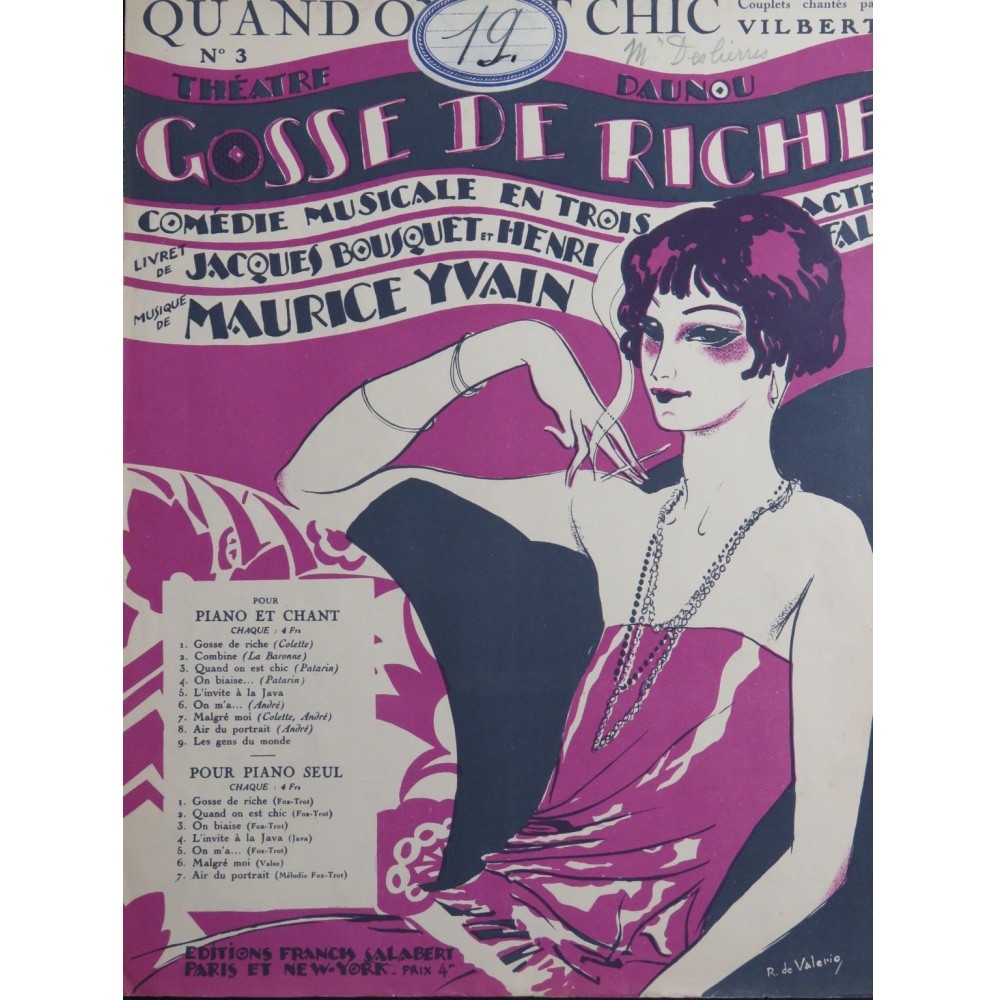 YVAIN Maurice Quand on est Chic Chant Piano 1924