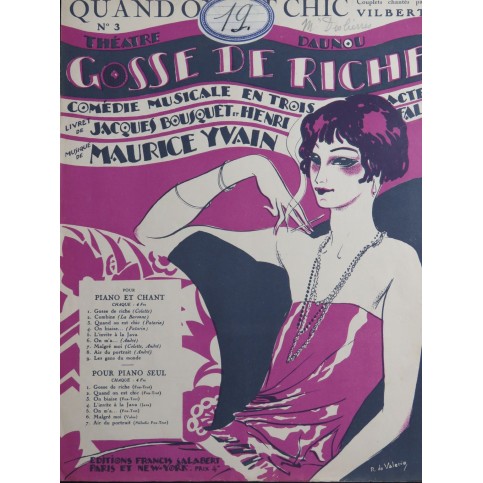 YVAIN Maurice Quand on est Chic Chant Piano 1924