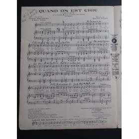 YVAIN Maurice Quand on est Chic Chant Piano 1924