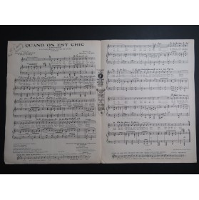 YVAIN Maurice Quand on est Chic Chant Piano 1924