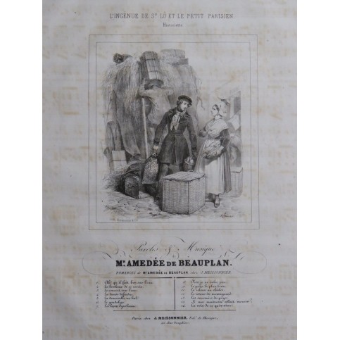 DE BEAUPLAN Amédée L'Ingénue de St Lô et le petit Parisien chant Piano ca1840