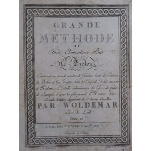WOLDEMAR Michel Grande Méthode pour le Violon ca1802