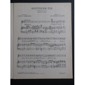BOREL-CLERC Charles Souviens-Toi Chant Piano 1931