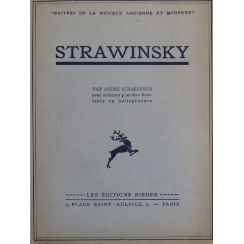 SCHAEFFNER André Igor Strawinsky 1931