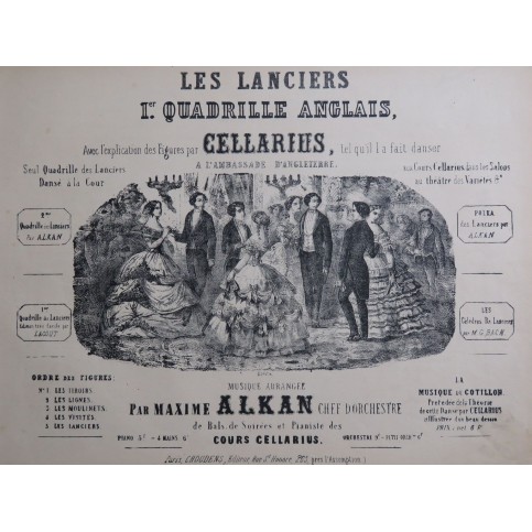 ALKAN Maxime Les Lanciers Quadrille Danse Piano ca1870