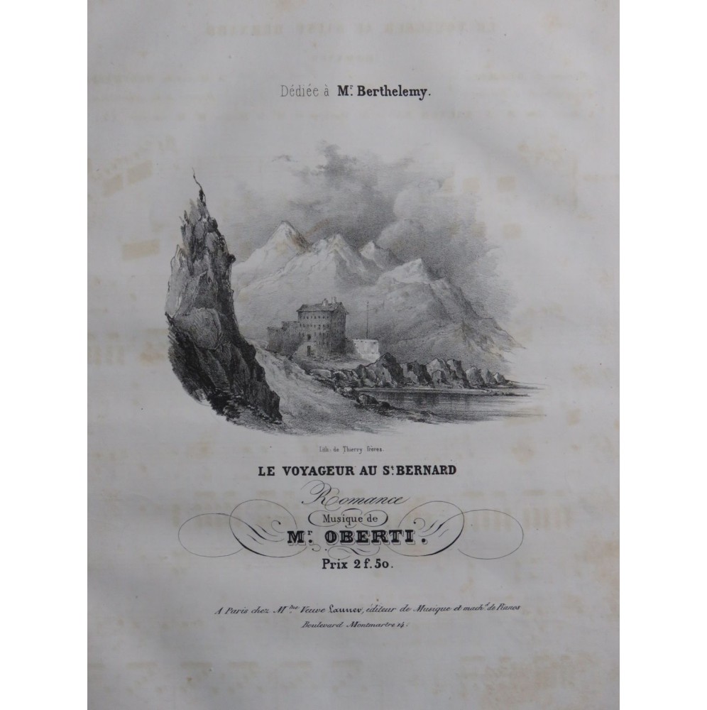 OBERTI Le Voyageur au St Bernard Chant Piano