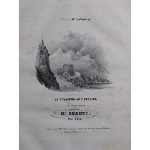 OBERTI Le Voyageur au St Bernard Chant Piano