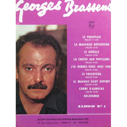 BRASSENS Georges Album No 1 10 Pièces Chant Piano 1952