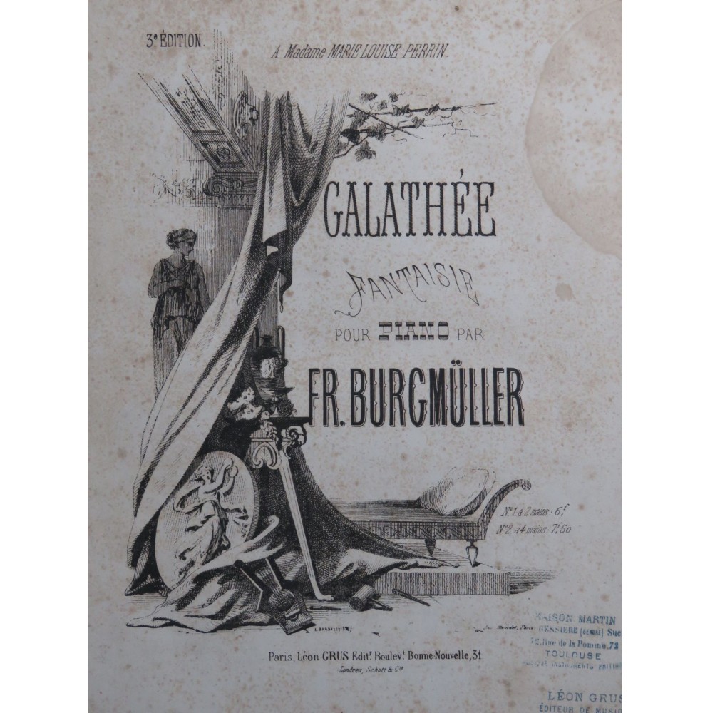 BURGMÜLLER Frédéric Galathée Piano ca1865
